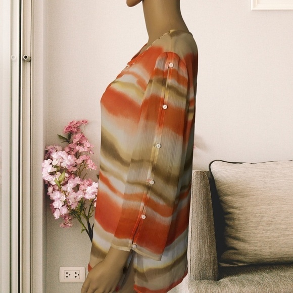 Alfred Dunner-Tye-Dyed Blouse w/lining-EUC-Sz 10 - Picture 3 of 14